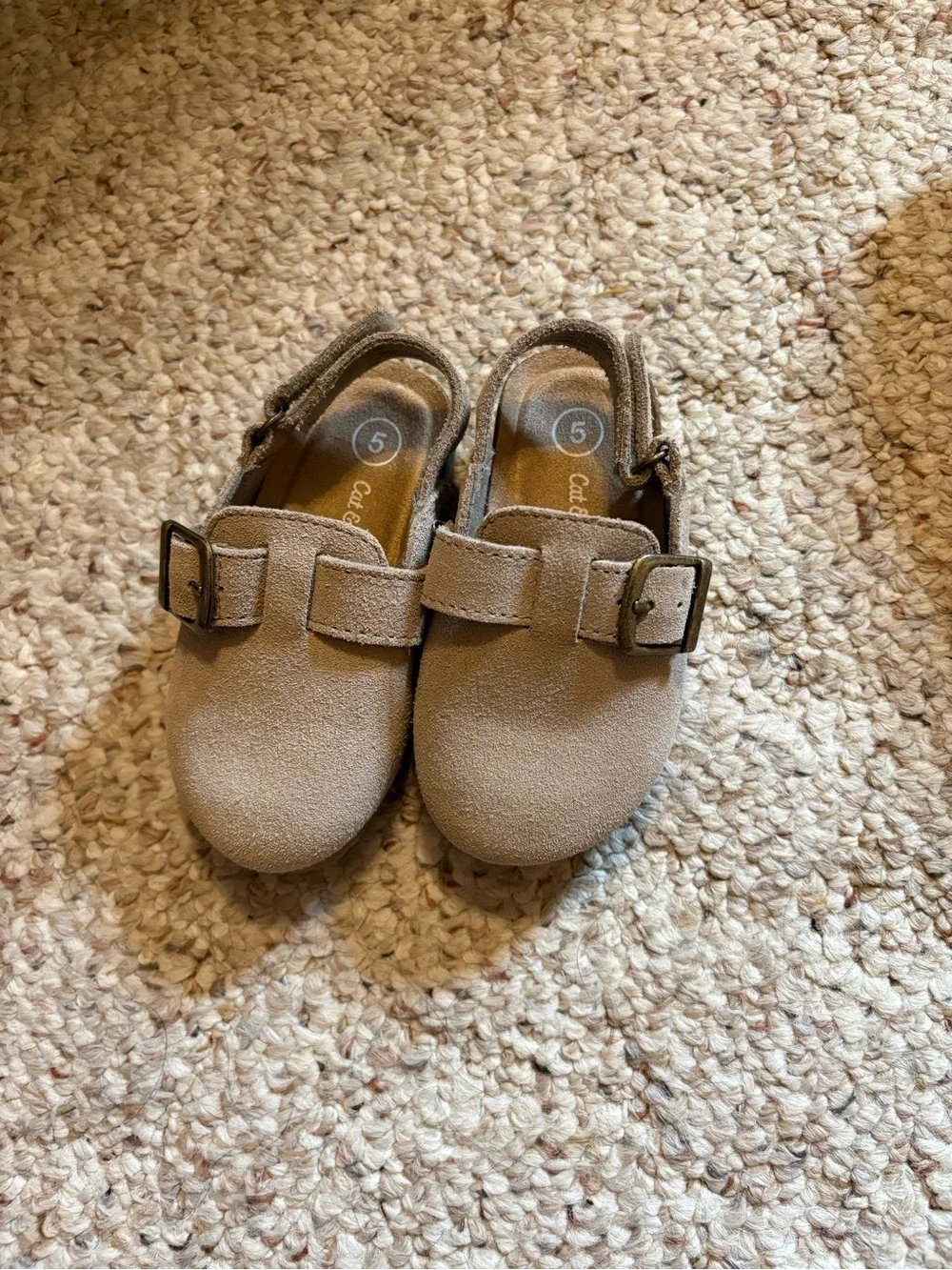 Cat & Jack Tan Suede Buckle Toddler Dress Shoes